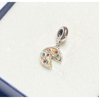 Berloque Pizza Prata 925 zirconias 